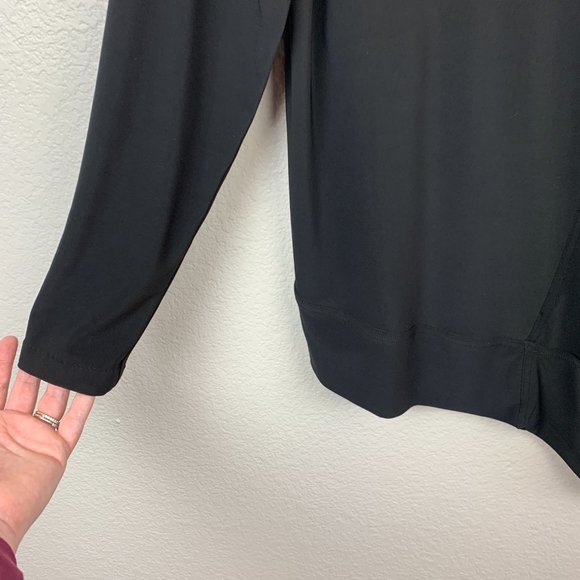 Sympli Size 12 Asymmetrical Hemline Tunic Top Draped Black Long Sleeve V Neck - Picture 6 of 11